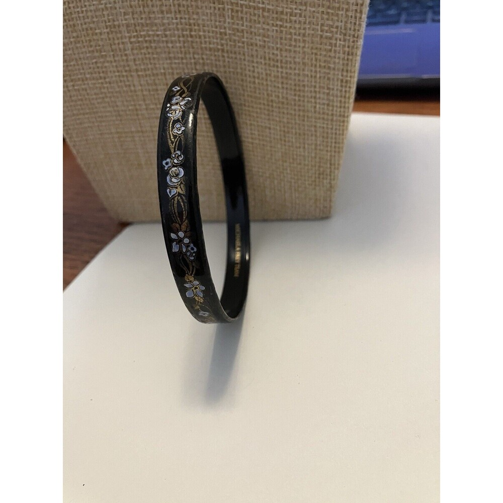 Bangle Bracelet MICHAELA FREY Team Enamel Abstract Floral Signed - Picture 2 of 5